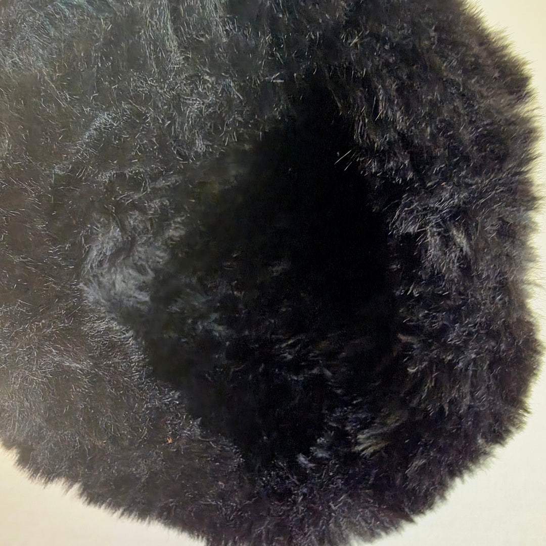 Black Faux Fur Hat