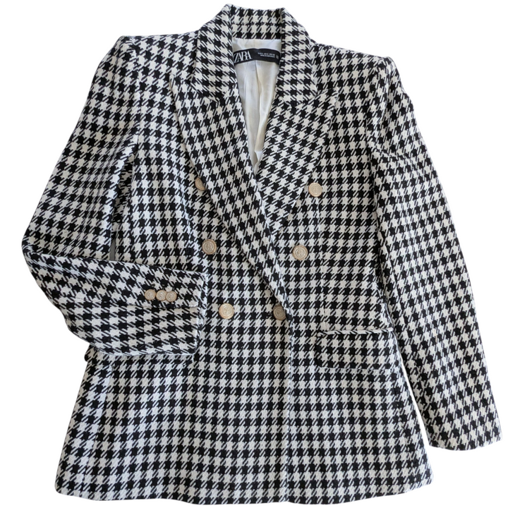 Zara Houndstooth Blazer Size Small