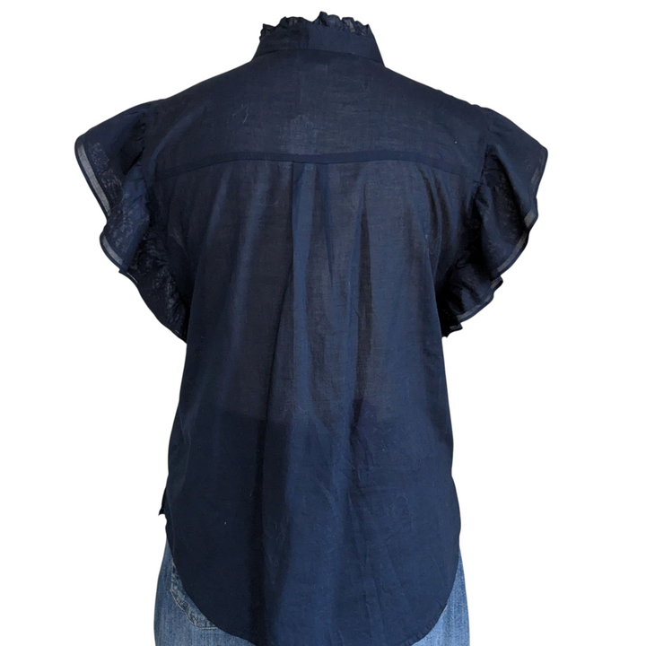 Veronica Beard Navy Blouse Size Large