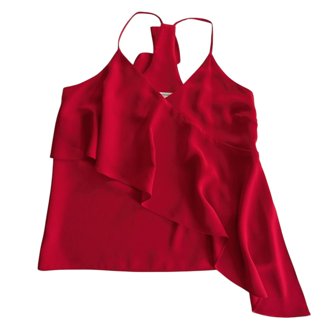 Amanda Uprichard Red Cairo Top Size Medium