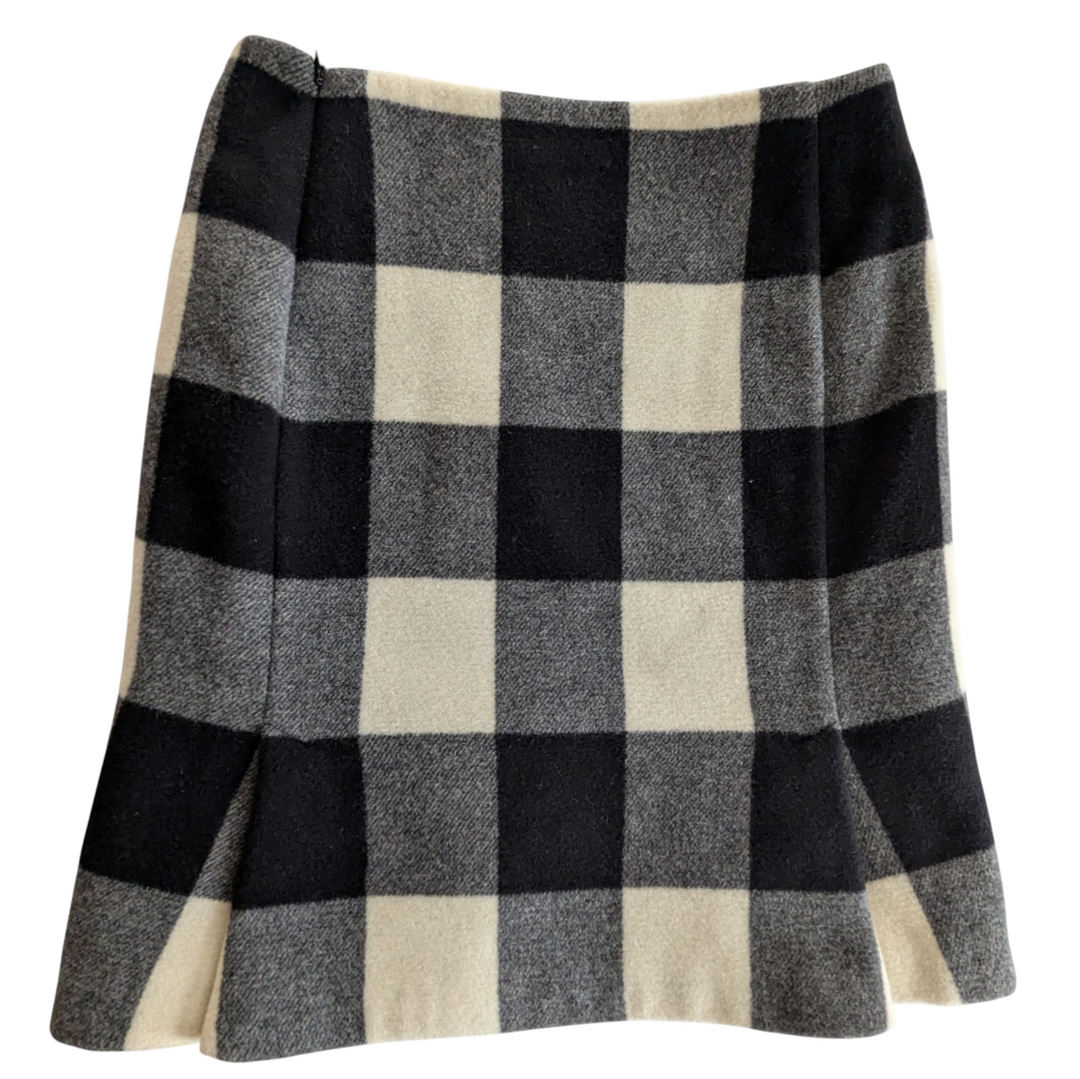 MaxMara Buffalo Plaid Wool Skirt Size 6