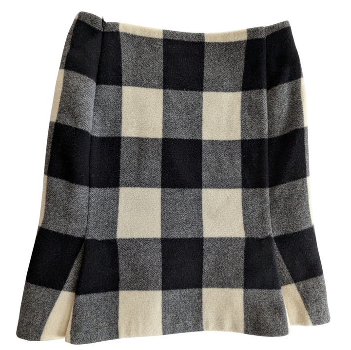 MaxMara Buffalo Plaid Wool Skirt Size 6
