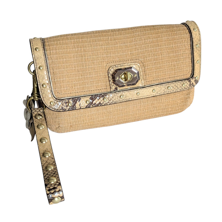 Coach Straw Envelope Clutch Wristlet