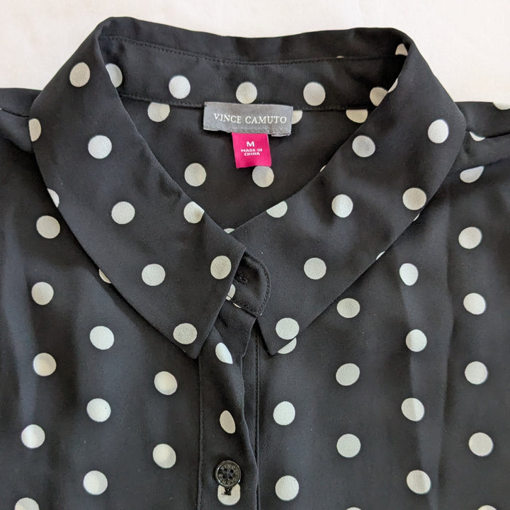 Vince Camuto Polka Dot Blouse Size Medium