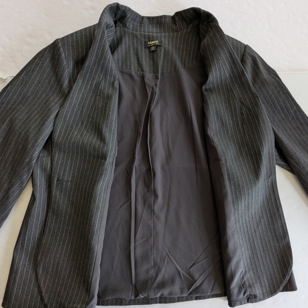 Maree Pour Toi Pinstripe Blazer with Applique Size 16