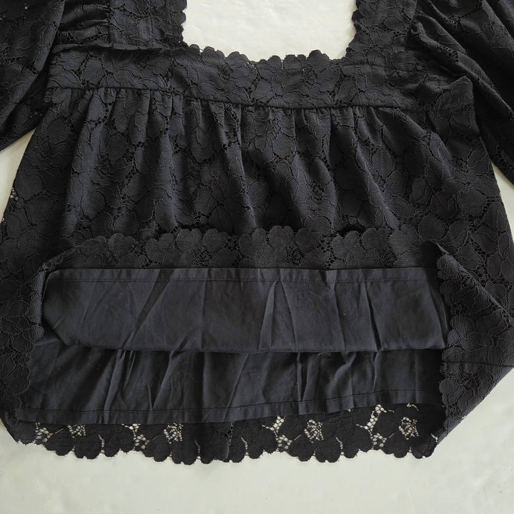 Loeffler Randall Black Lace Top Size Medium
