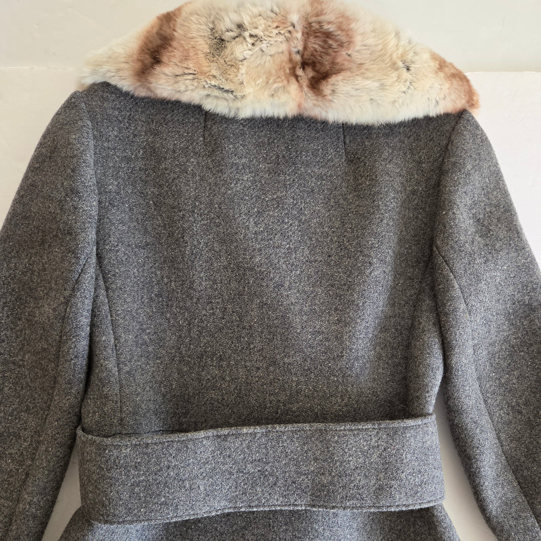 Youthcraft Vintage Wool Coat with Fur Trim Size XS