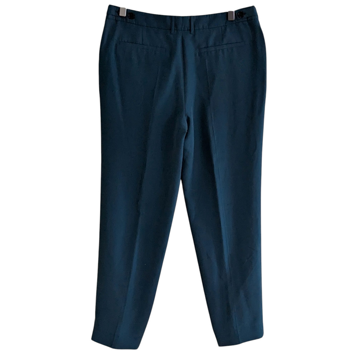 Burberry Teal Silk Trousers Size 10 NWT