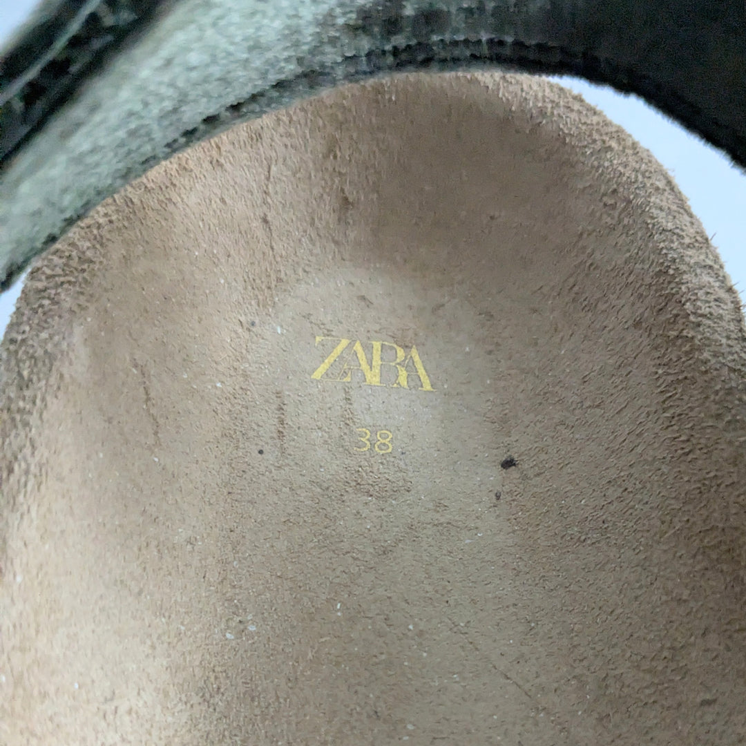 Zara Velvet Strap Sandals Size 38