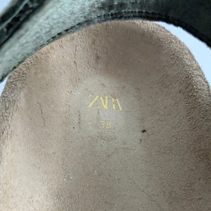 Zara Velvet Strap Sandals Size 38