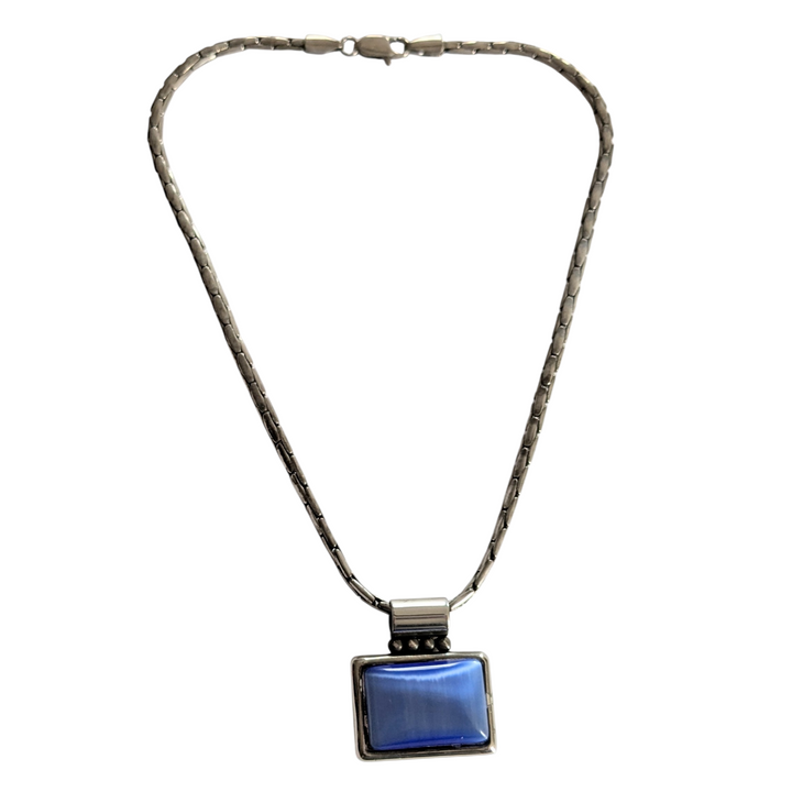 Blue Enamel Pendant Necklace
