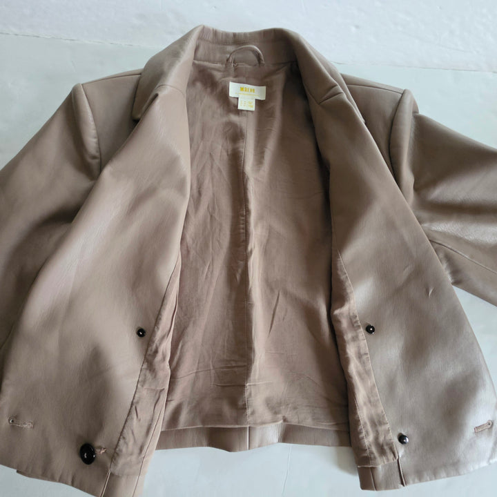 Anthropologie Maeve Faux Leather Blazer Size 12