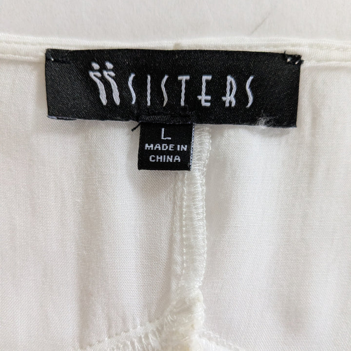 Sisters White Peasant Top Size Large