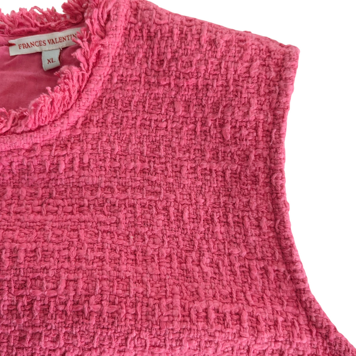 Frances Valentine Pink Tweed Top Size XL