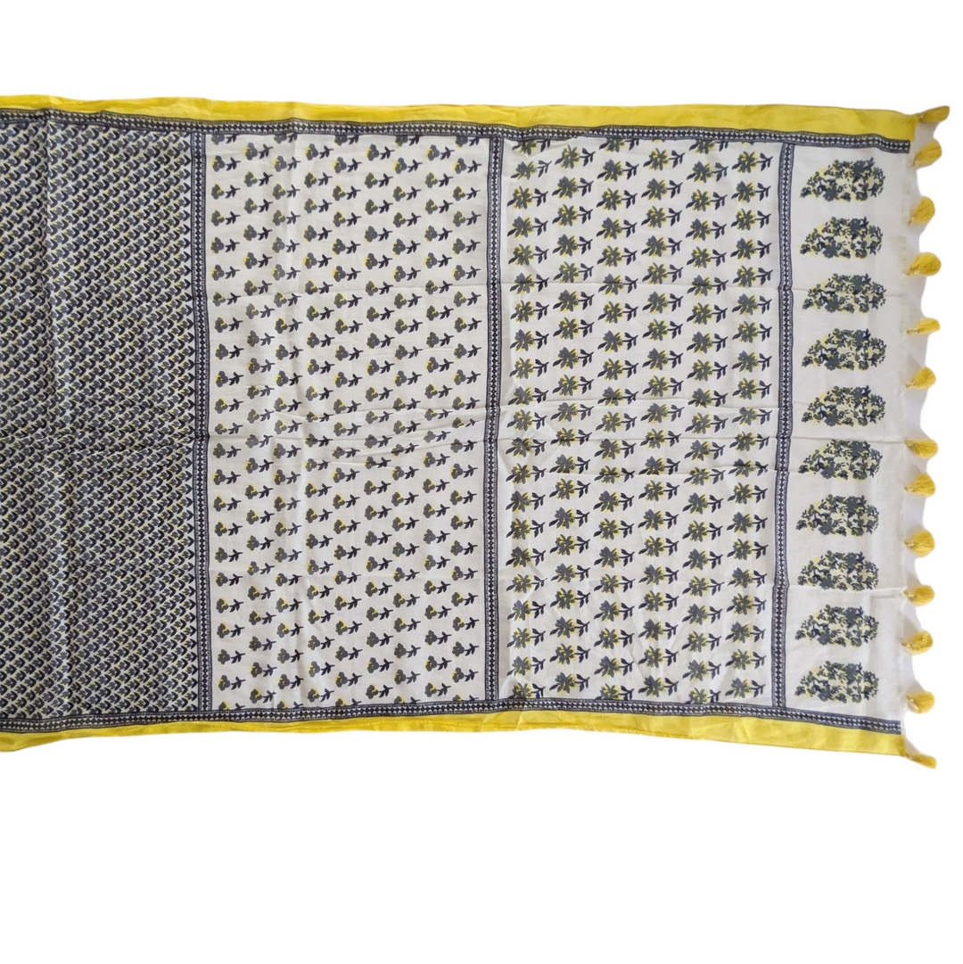 Yellow Fringed Scarf or Wrap