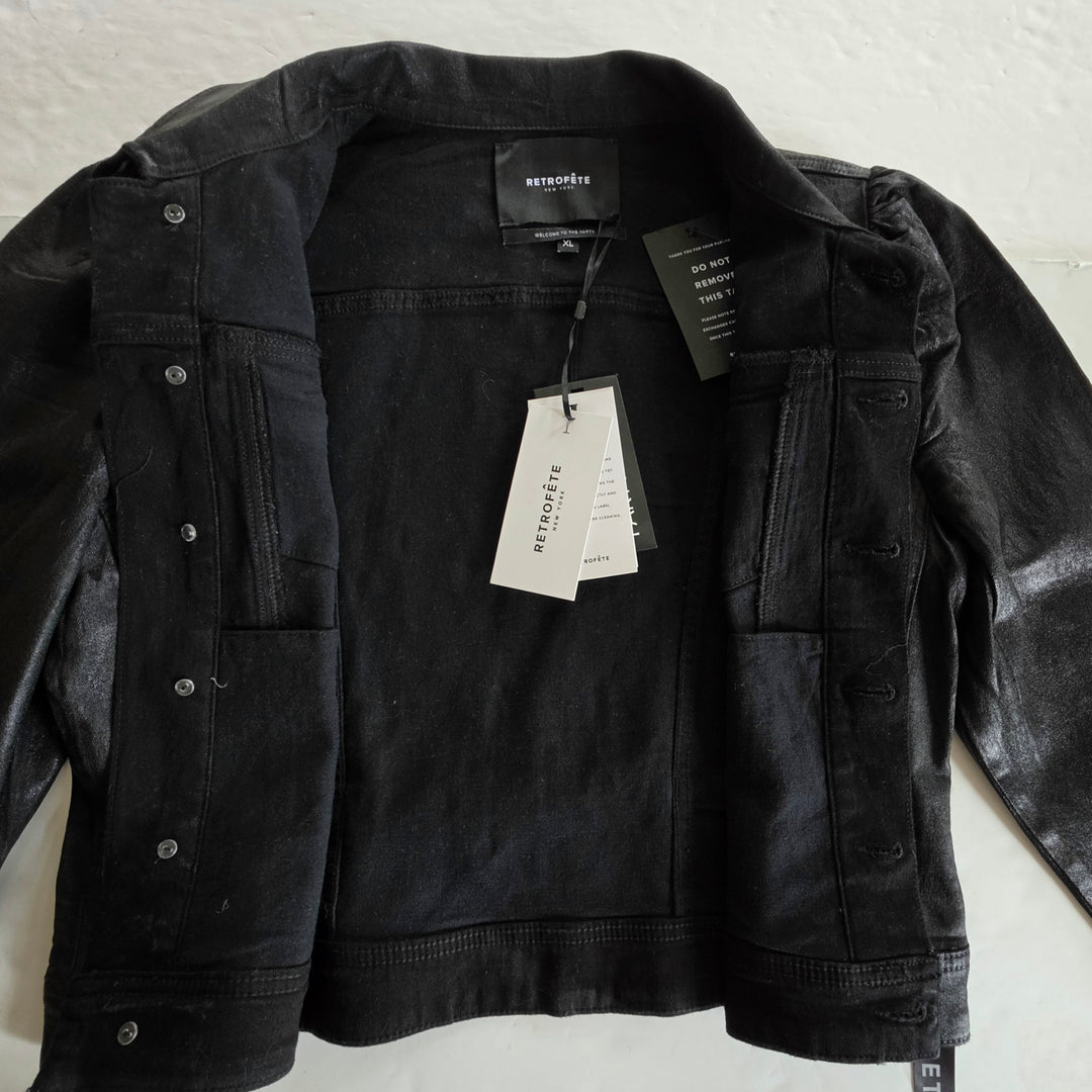 Retrofete Ada Coated Denim Jacket Size XL NWT