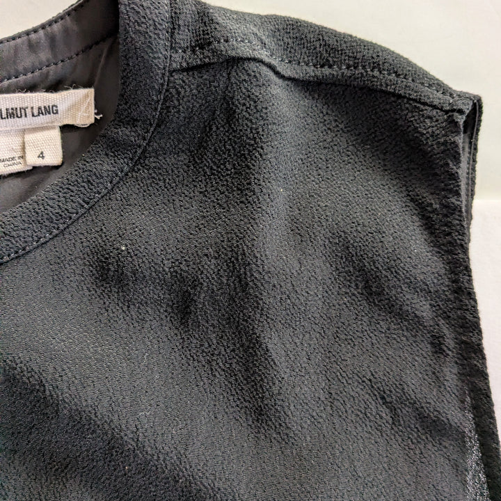 Helmut Lang Black Blaze Layered High Low Dress Size 4