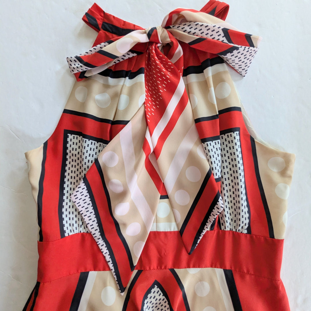 Eliza J Poppy Scarf Print Maxi Dress Size 12