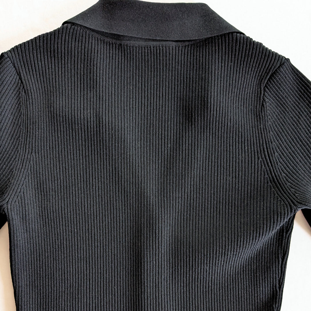 Maje Polo Collar Ribbed Knit Dress Size 36