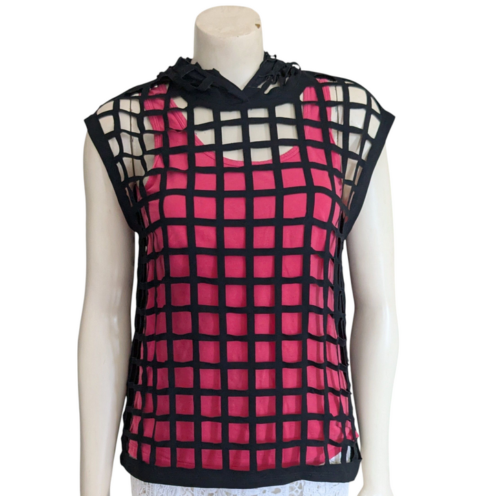 PRJON Laser Cut Hooded Tank Top Size Small