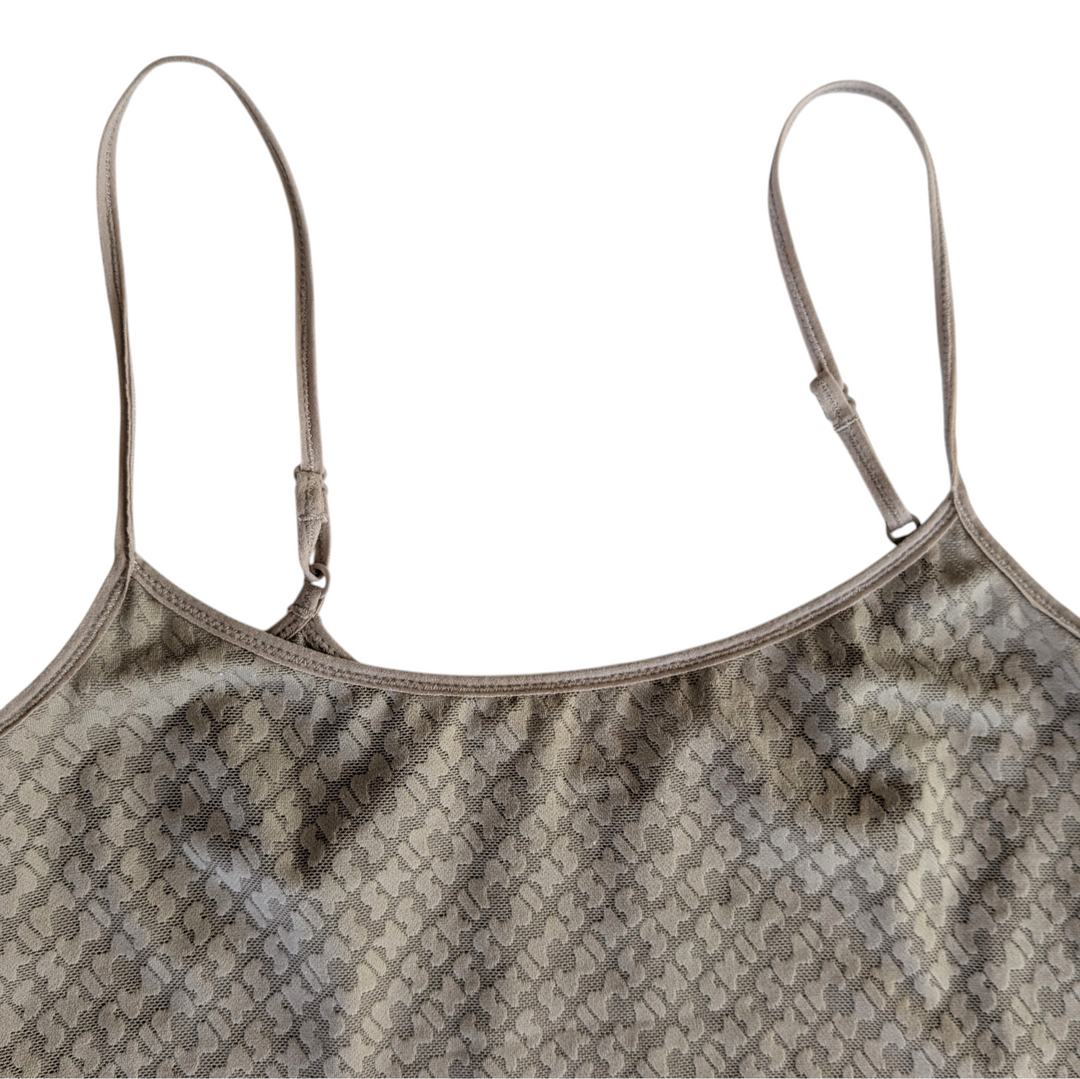 Skims Logo Mesh Bodysuit Size Small
