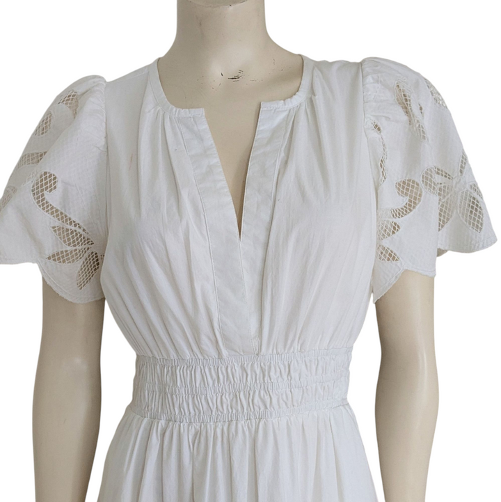 By Anthropologie White Somerset Dress Size Small