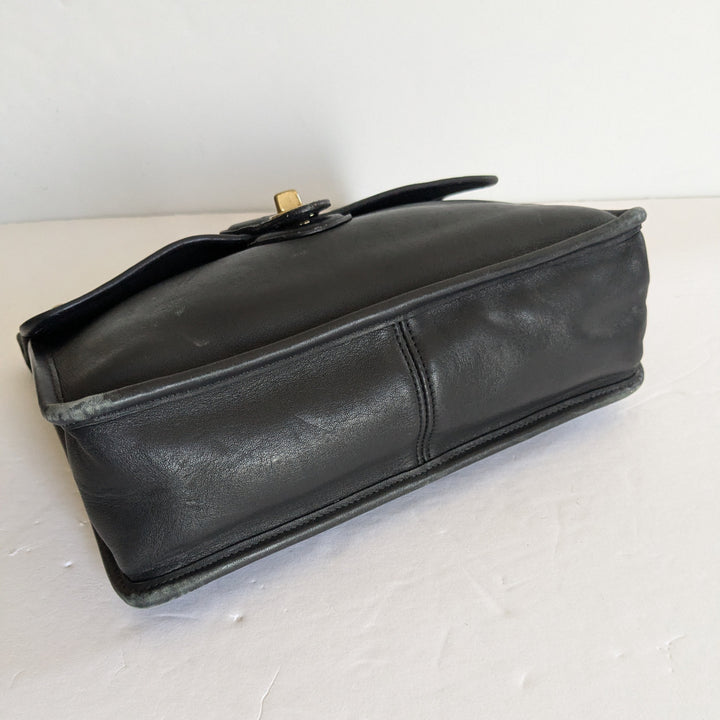Coach Vintage Station Black Leather Convertible Satchel