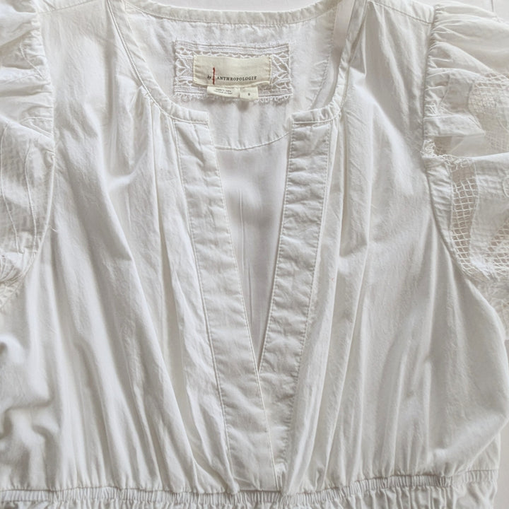 By Anthropologie White Somerset Dress Size Small