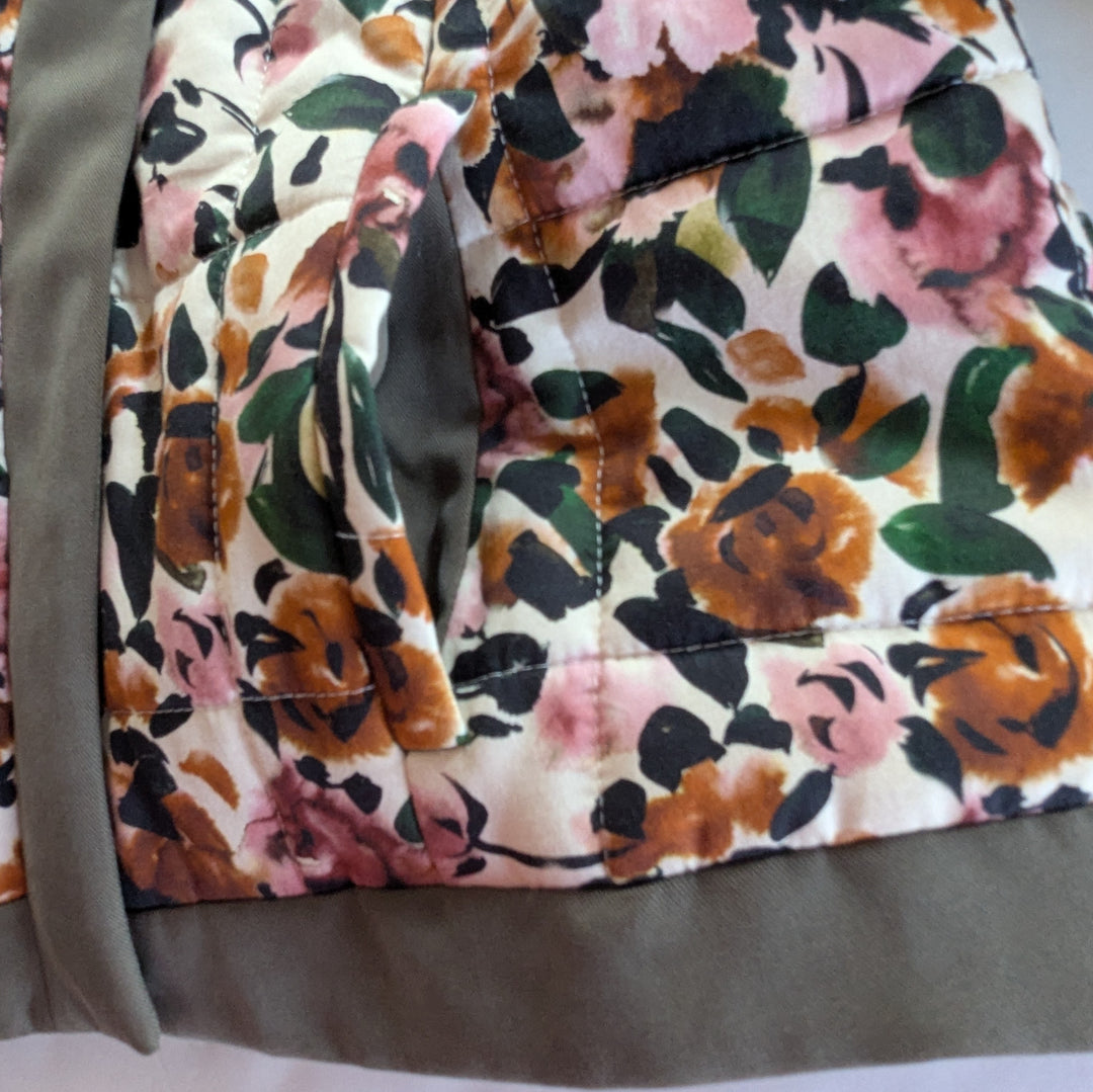 Something Navy Floral Print Asymmetrical Jacket Size Small