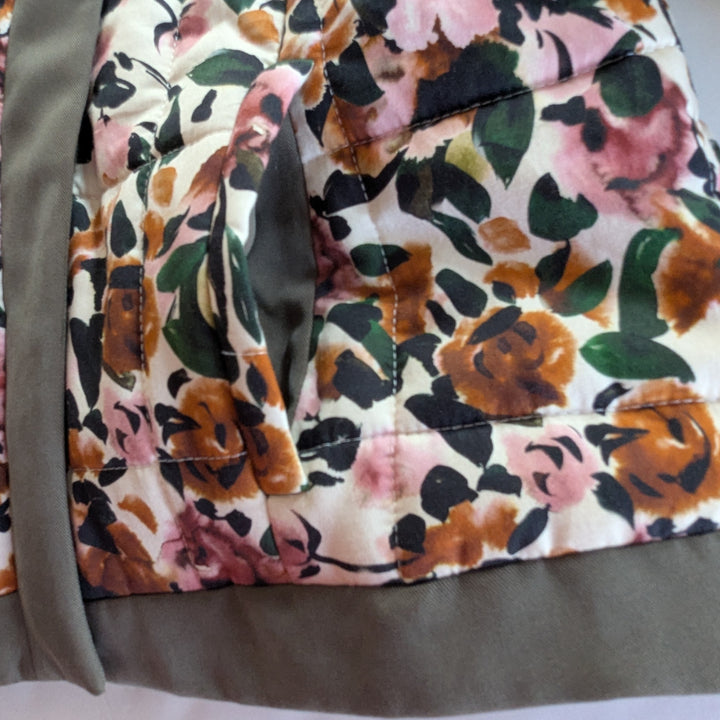 Something Navy Floral Print Asymmetrical Jacket Size Small