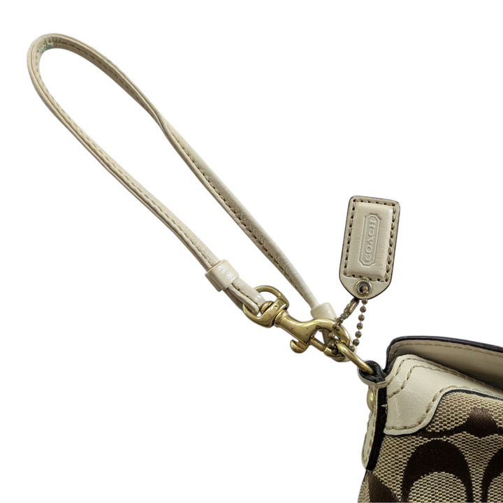 Coach Signature Logo Canvas Wristlet