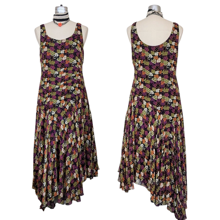 Jones New York Silk Midi Dress Size 14