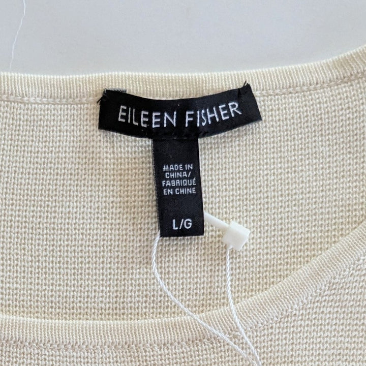 Eileen Fisher Cream Silk Top Size Large NWT