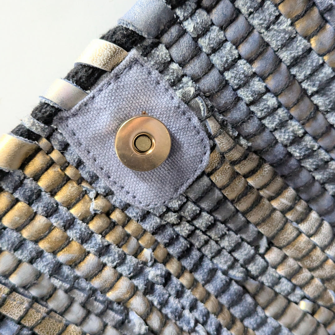 Woven Suede and Rope Tote Bag
