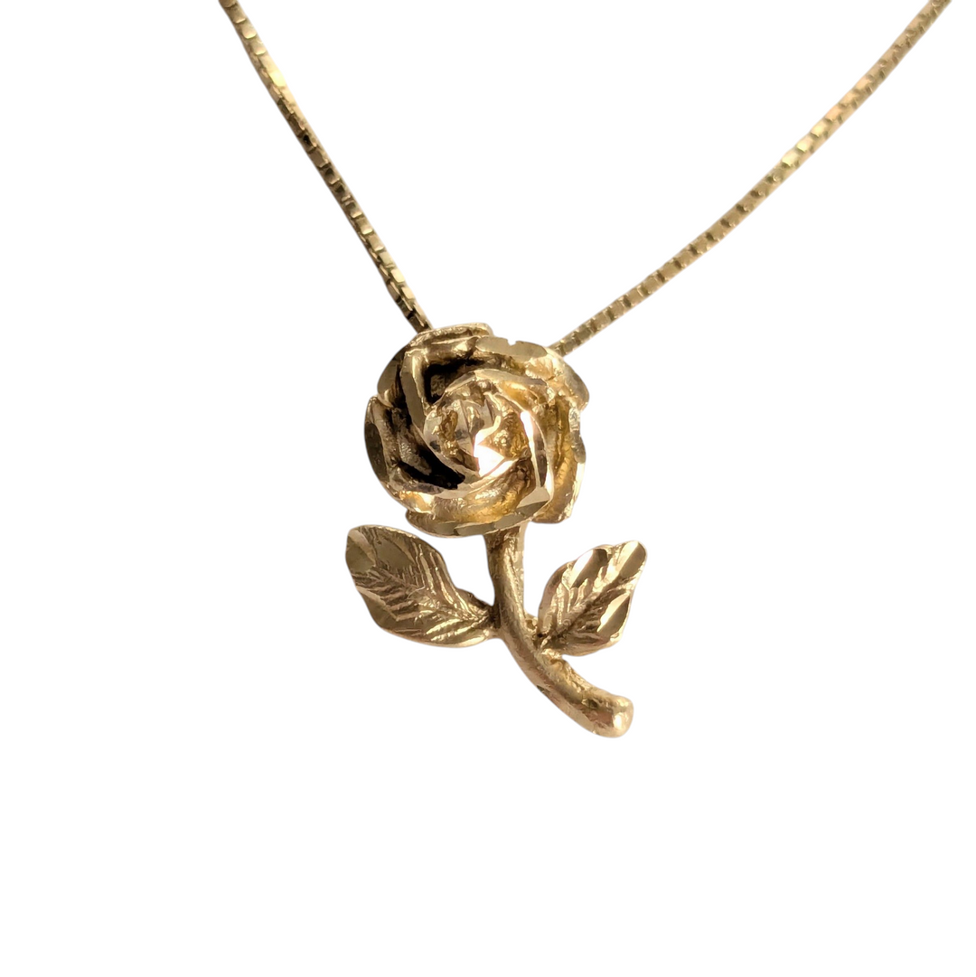 14K Italian Gold Flower Necklace