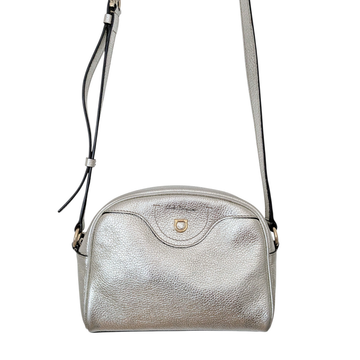Salvatore Ferragamo Ganini Silver Crossbody Bag