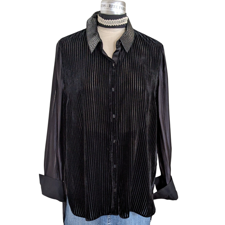 Elie Tahari Martha Burn Out Velvet Tunic Size XL