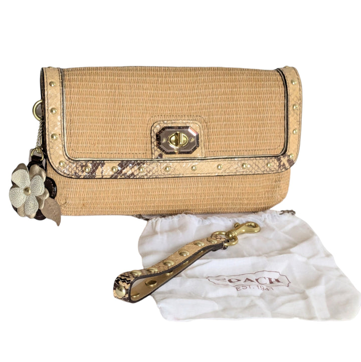 Coach Straw Envelope Clutch Wristlet
