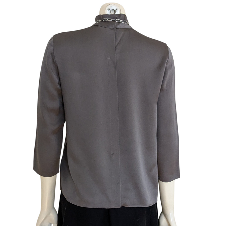 Vince Grey Silk Blouse Size XS