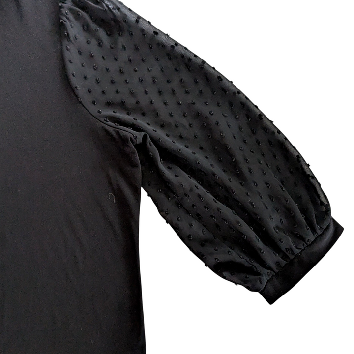 Adrianna Papell Black Knit Blouse Size XL