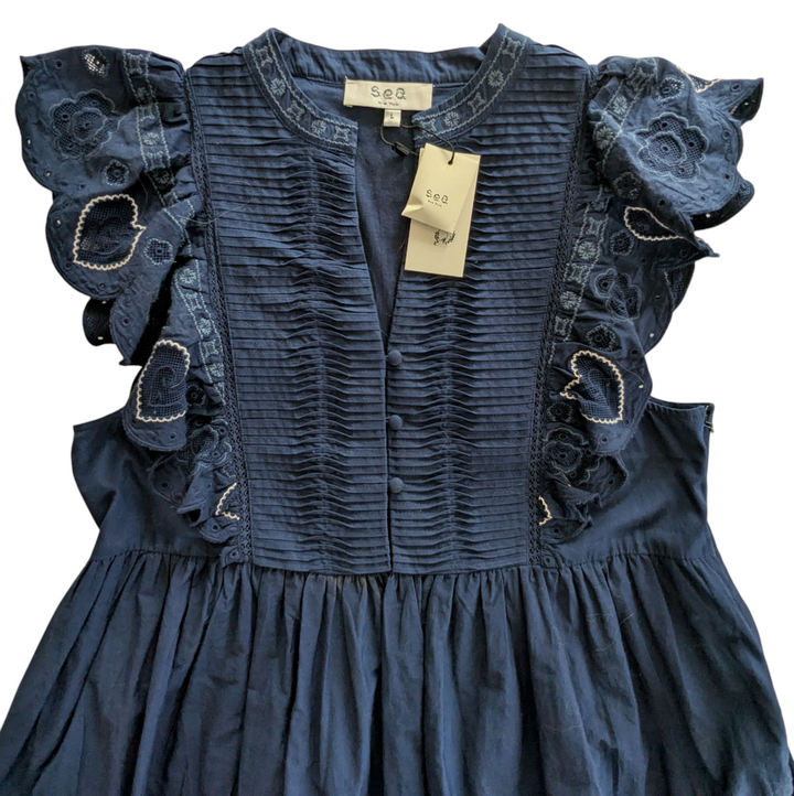 Sea New York Jeanetta Eyelet Dress Size Large