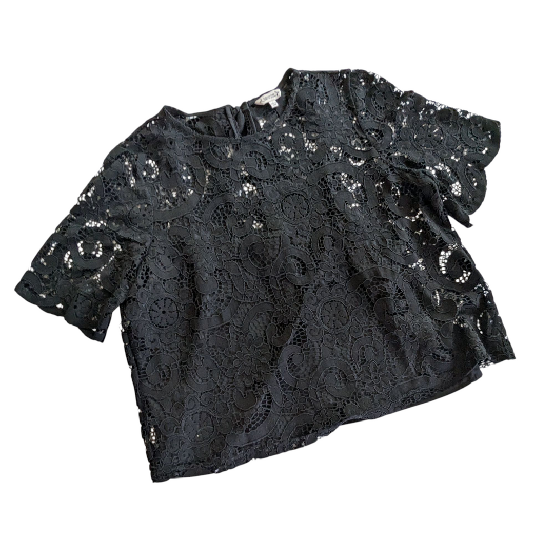Nanette Lepore Black Lace Top Size Large
