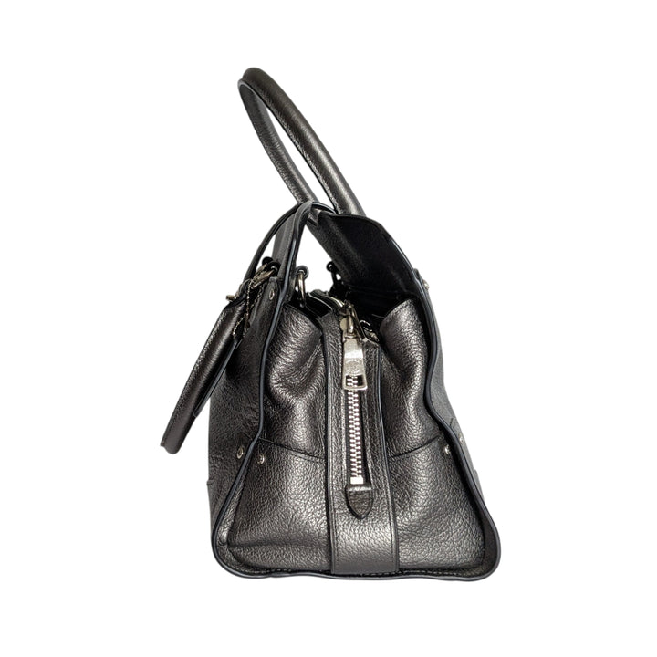 Coach Mercer Silver Leather Convertible Satchel 59987