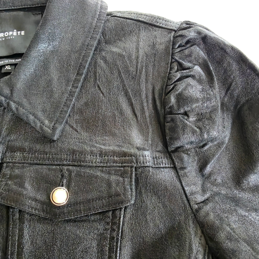 Retrofete Ada Coated Denim Jacket Size XL NWT