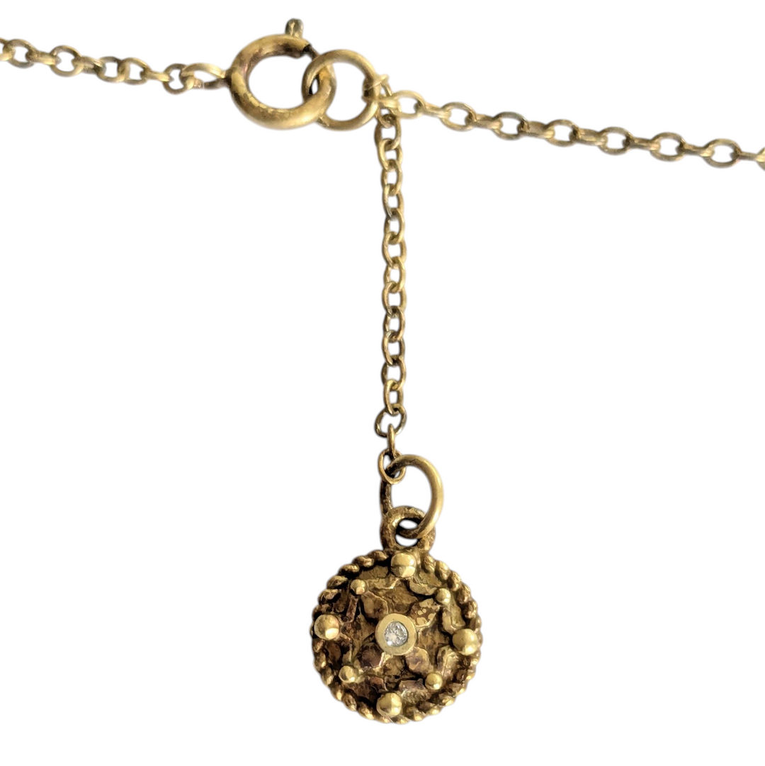 Freida Rothman Gold and Crystal Necklace