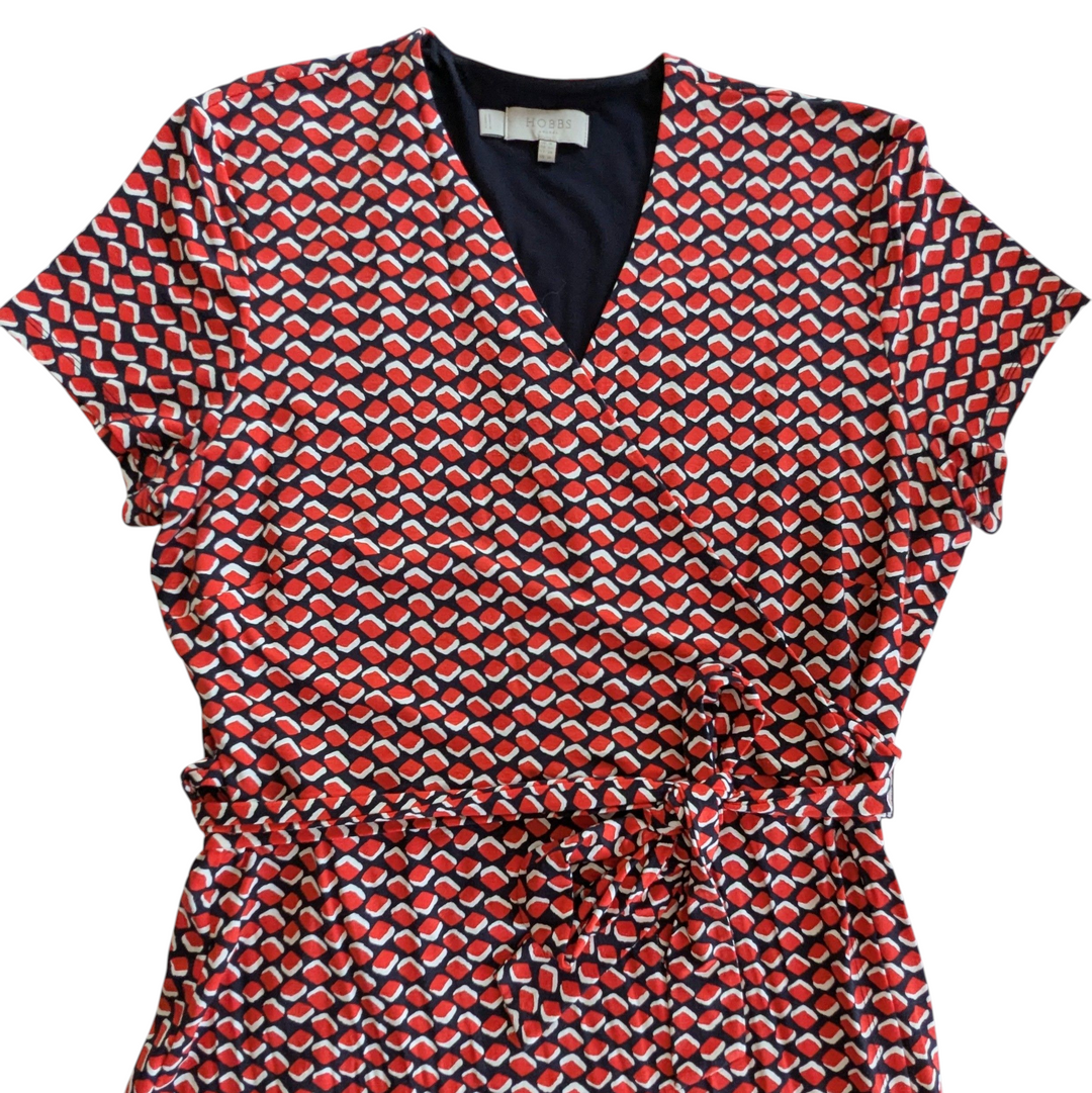 Hobbs Delilah Short Sleeve Wrap Dress Size 14