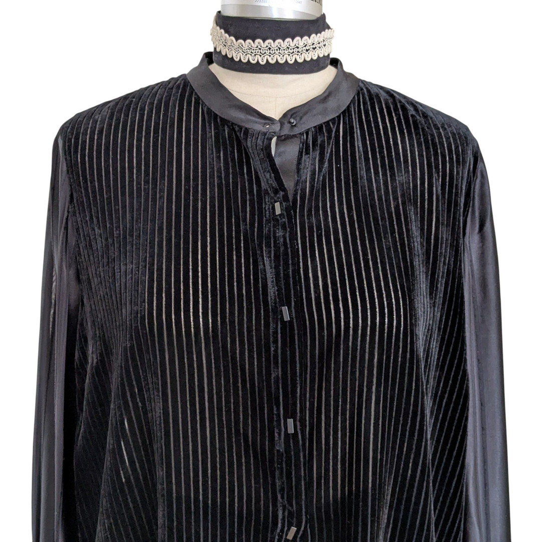 Elie Tahari Martha Burn Out Velvet Tunic Size XL