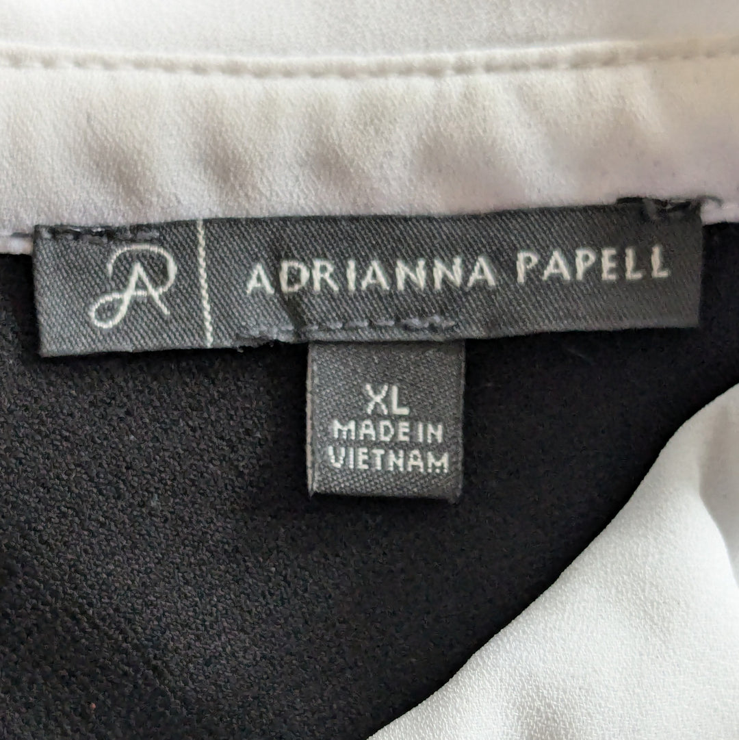Adrianna Papell Black Knit Blouse Size XL