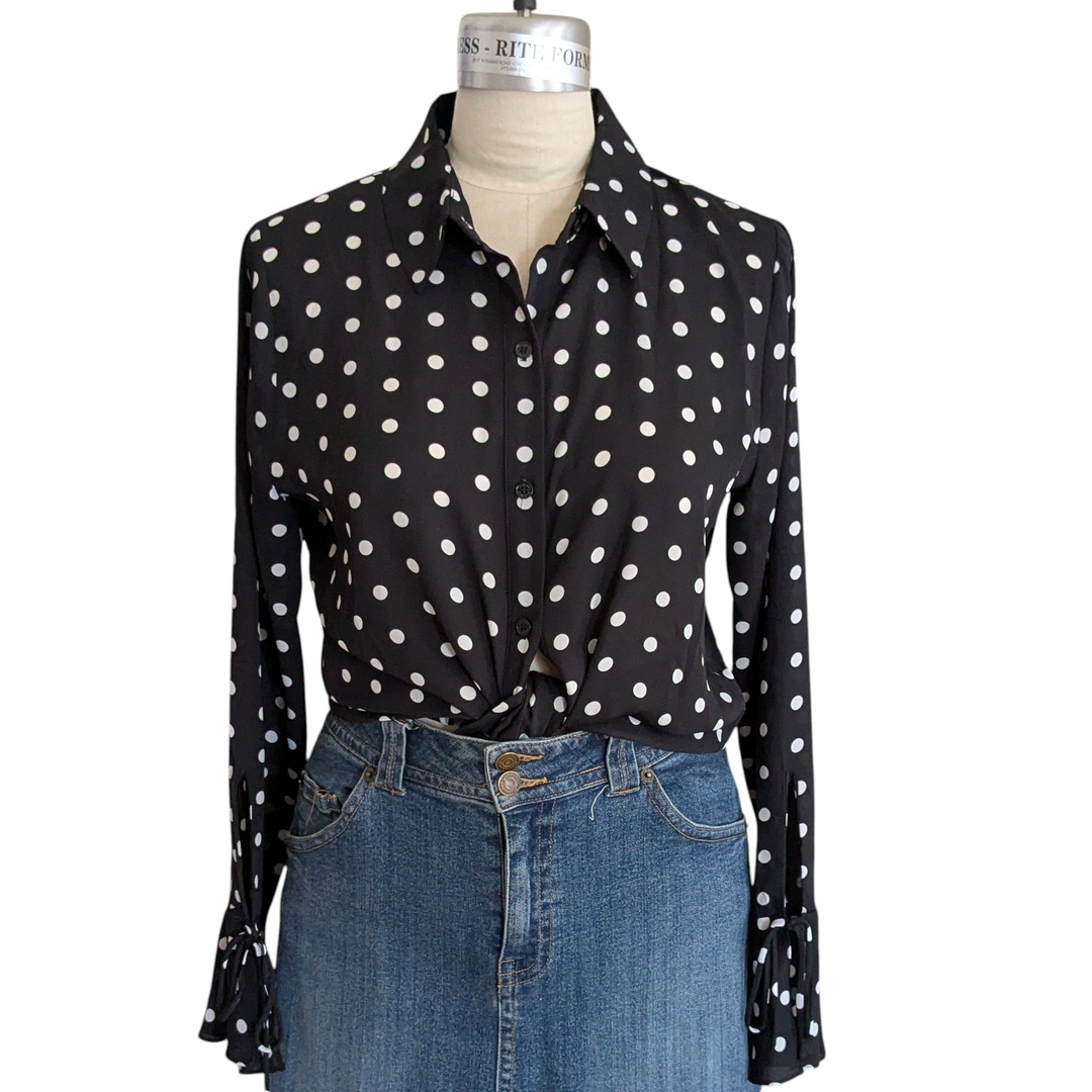 Vince Camuto Polka Dot Blouse Size Medium