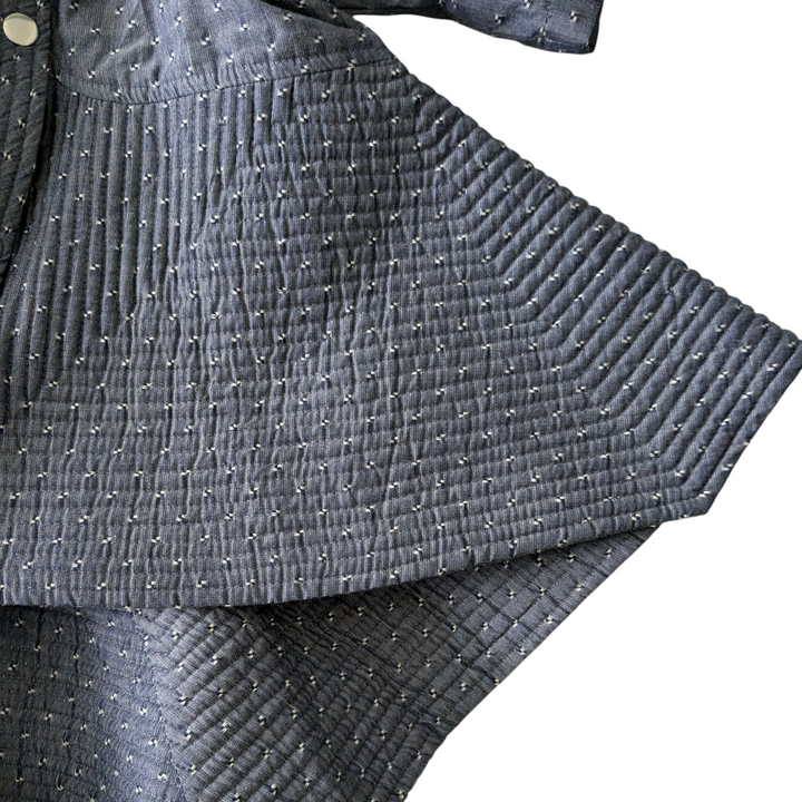 Sultry Touch Quilted Chambray Blazer Size XL